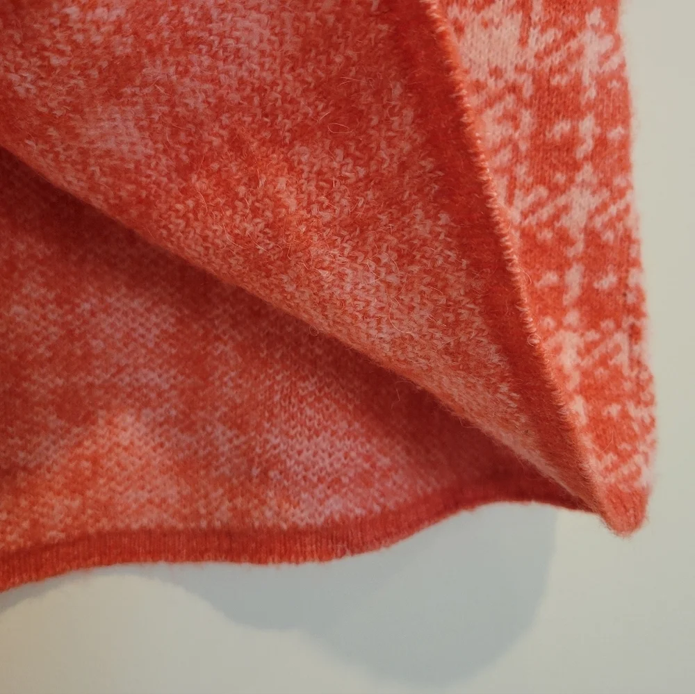2/$18Primark A-Line Pencil Mini Knee Length Skirt Wool Knit Orange Houndstooth M